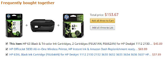 Amazon's 'Frequently bought together' section