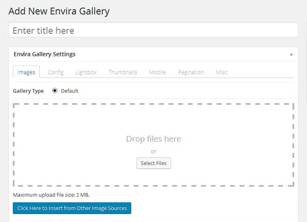 Create your first gallery