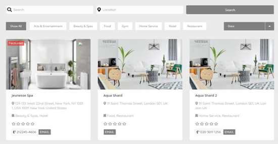 Directory Pro Show ads in a grid