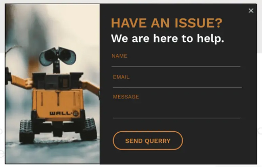 Modal pop-up in the middle of the screen