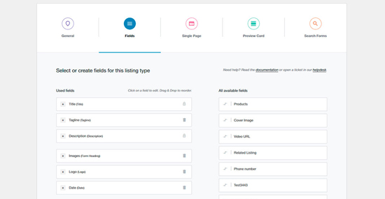 MyListing Theme Setting custom fields