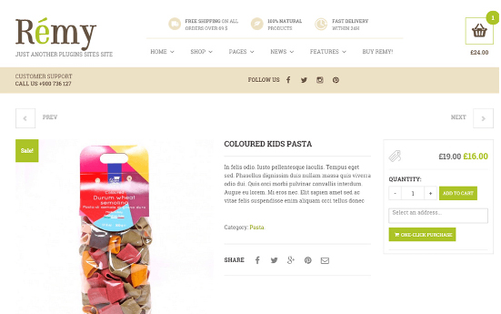 Product detail page