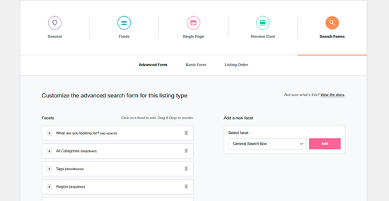 MyListing Theme Setting up a search form for this ad type