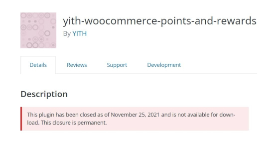 YITH Points and Rewards free version removed