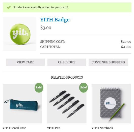 YITH WooCommerce Added to Cart Popup - Picture