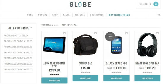 YITH WooCommerce Ajax List Price Filter widget